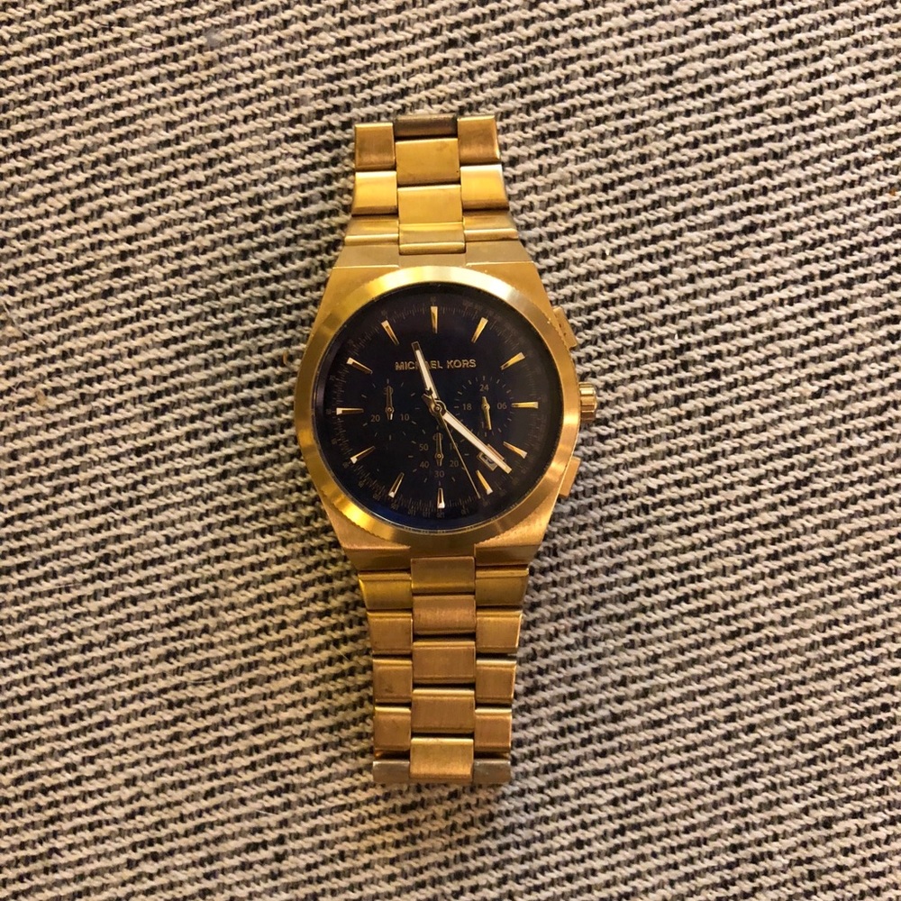 Michael Kors gold watch with navy face